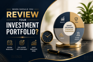 Financial advisor reviewing an investment portfolio with charts, asset allocation, and market analysis for long-term wealth management.