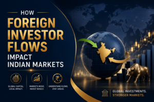 Foreign investor flows influencing Indian stock market performance, liquidity, and investment sentiment.